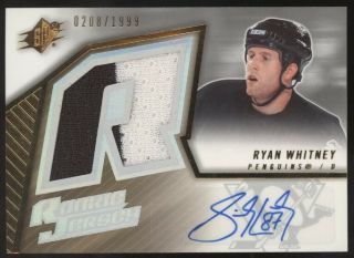 2005 - 06 Ud Spx Ryan Whitney Sidney Crosby Error 2 Color Patch Rc Auto 208/1999
