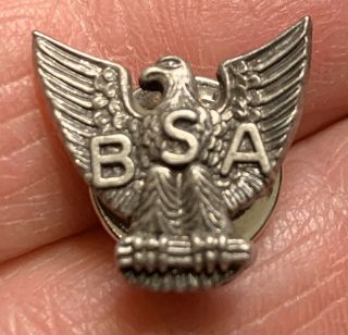 Vintage Boy Scouts Bsa Eagle Silver Pin
