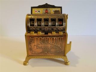 Antique Poker Slot Machine Cigarette Lighter By Waco Japan.  Metal Case.