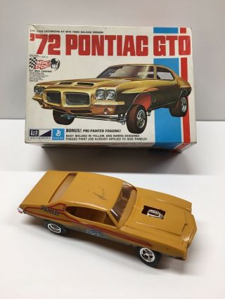 Vintage Mpc 1972 Pontiac Gto 1:25 Scale Model Kit With Box (assembled)