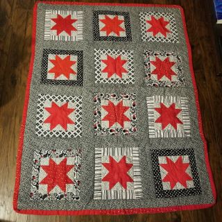 Vintage Star Handmade Lap Quilt - 39” By 49”