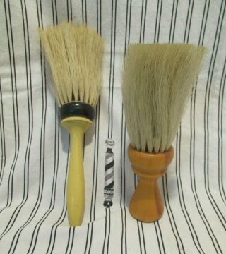 Vintage Barber Shop Horse Hair Wood Handle Hair Dusters