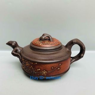 Vintage Chinese Yixing Zisha Teapot Handmade Hand Craft Plum Pot Pot Teapot