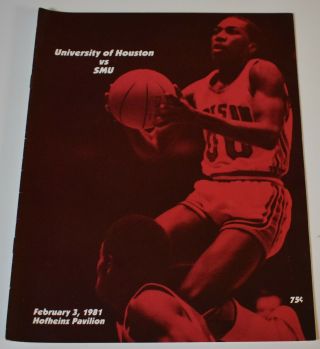 1981 Houston Cougars V Smu Mustangs Basketball Program Drexler Fresh
