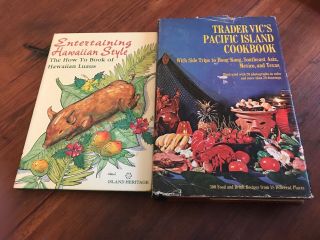 Entertaining Hawaiian Style,  Trader Vic’s Pacific Island Cookbook,  Tiki,  Vintage