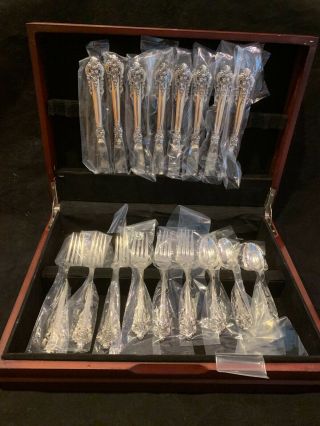 Grand Baroque Sterling Silver Set For 8 Professionally Polished Service