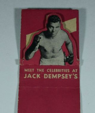Rare Jack Dempsey ' s On Broadway Restaurant Pop - Up Matchbook - York 2