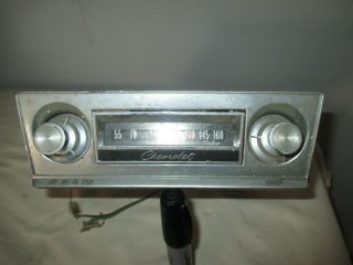 Vintage Chevrolet 1965 1966 Corvair Delco Radio And Faceplate -