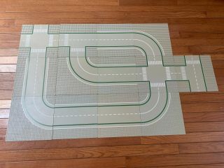 13x Vintage Lego Street City Base Plates T Junction Curves,  4 Way,  Straight