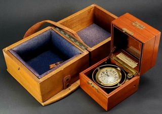 Waltham Antique C.  1911 American Marine Ships Chronometer / Deck Watch Clock