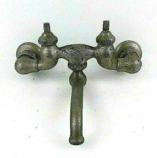 Vtg Brass Wall Mount Mixer Tap Kitchen Sink Claw Foot Bath Tub Faucet Salvage