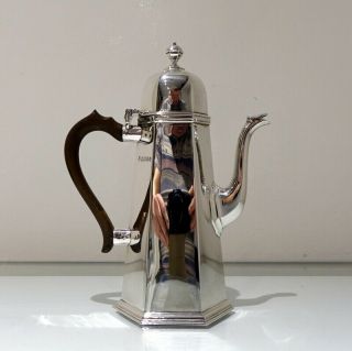 20th Century Modern George V Sterling Silver Coffee Pot London 1935 S J Phillips
