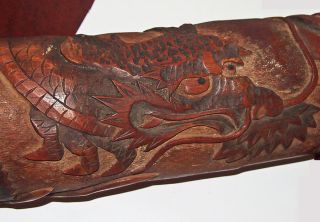 Chinese Bamboo Dragon Carved Brush Pot - 19th C.  rare large size 45.  72cm 2