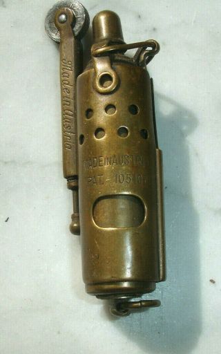 Vintage Antique Brass Trench Slide Lighter Austria Imco Ifa Jfa 105107 Austrian