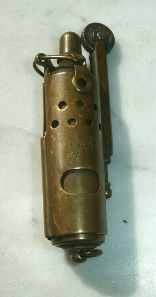 Vintage Antique Brass Trench Slide Lighter Austria IMCO IFA JFA 105107 Austrian 2