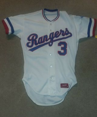 1984 Texas Rangers Gu Home Jersey,  3 Wayne Tolleson Classic Style