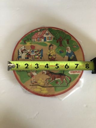 VTG SIMPLEX ROUND MADE IN HOLLAND LITTLE RED RIDING HOOD CHILDREN ' S KID ' S PUZZLE 2