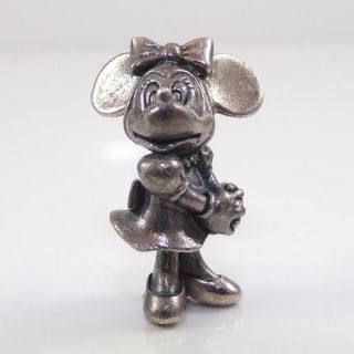 Vintage Walt Disney Sterling Silver 3d Minnie Mouse Pendant Charm Lfd3