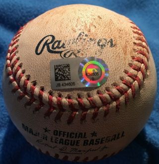 April 26,  2016 Red Sox Vs Braves Game Baseball Mlb Holo Pedroia Single