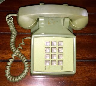Vintage Green Western Electric Bell System Touch Tone Telephone Desk Phone