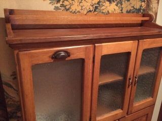 Antique Oak Hoosier Sellers Kitchen Cabinet 2