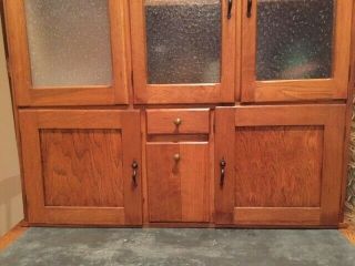 Antique Oak Hoosier Sellers Kitchen Cabinet 3