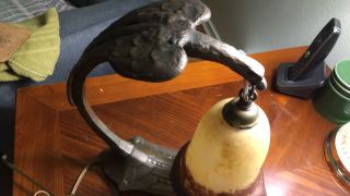 Art Nouveau Solid Brass Eagle Lamp