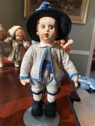 Vintage Lenci ? Boy Felt Doll Painted Face 8 1/2” Felt Clothes Italy 2