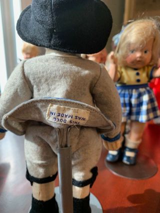 Vintage Lenci ? Boy Felt Doll Painted Face 8 1/2” Felt Clothes Italy 3