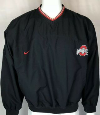 Nike Mens Ohio State Buckeyes Windbreaker L Black Pullover Jacket Golf Brutus