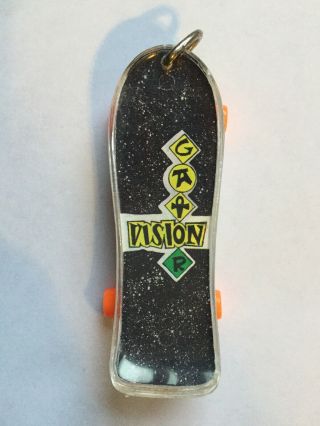 Vintage 80’s Vision Gator Mark Rogowski Fingerboard Keychain Skateboard