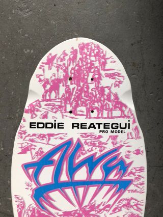 Vintage 1986 Alva Eddie Reategui Rare Skateboard Tri Tail Deck Nos