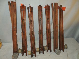 7 Antique Vintage Wooden Ice Fishing Tip Ups Never Fail Company Tip Up 