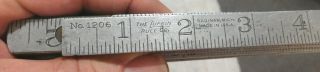 Vintage 72 " Lufkin Aluminum & Brass Folding Rule 1206 Metal 6ft Ruler Usa