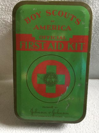 Vintage Boy Scouts Of America Official First Aid Kit Tin No Contents