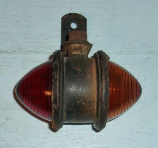 Vintage Kd 5h Side Marker Light W/ Red & Amber Bullet Glass Covers Sema Approved
