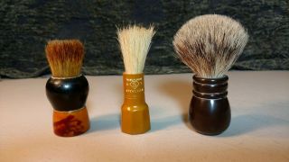 Vintage Shaving Brushes,  Set Of 3,  Including A Ts,  Aramis,  And Fuller Brushes