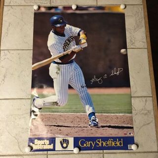 Sports Illustrated Gary Sheffield Poster 23x35 Milwaukee Brewers Mlb Baseball