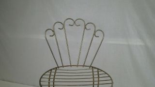 Vanity Stool Chair Vtg Gold Brass Color Metal Hollywood Regency Mid Century MCM 2
