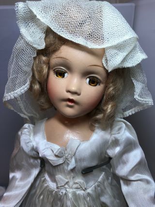 Vintage Madame Alexander 21 Inch Tall Bride Doll Dress Con