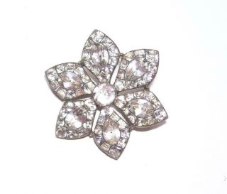 Spectacular Antique Georgian Black Dot Diamond Paste Foil Back Flower Brooch 3