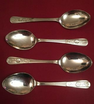 Set Of 4 Vintage Sheffield Silver Plated Teaspoons C.  1950’s