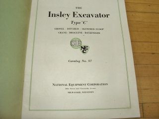 Vintage 1930 ' s Insley Excavator Shovel Crane Brochure Ad Construction Equipment 2