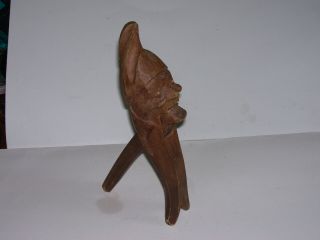 Vintage Carved Wood Gnome Wizard Witch Nutcracker