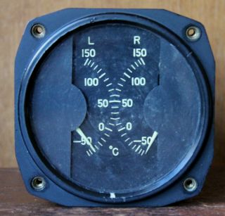 Vintage Thomas Edison Aircraft Exhaust Gas Temperature (egt) Gauge An 5795 - 6