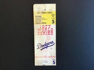 1977 World Series Game 5 Ticket Stub Yankees Vs Dodgers (jackson/munson Hr 