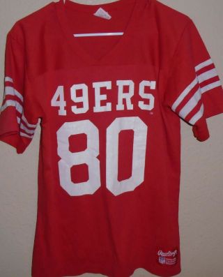 Vintage San Francisco 49ers Jerry Rice Rawlings Nfl Football Jersey Red Medium