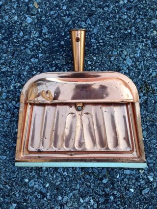 Vintage Handy Helper Copper Dust Pan Metal Rustic Mid Century Large