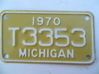 1970 Michigan Motorcycle License Plate