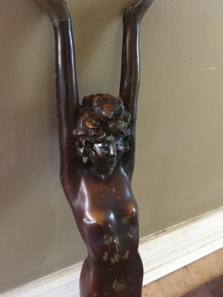 Nuart Standing Nude Ashtray Figure 1930 Metal As - Is